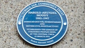 Blue Plaque for Dr Harold Moody outside YMCA